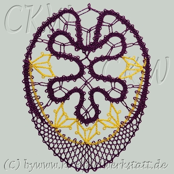 Klöppeln Osterei - Idrija + Mailänder Spitze