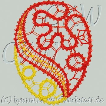 Klöppeln Osterei - Idrija + Mailänder Spitze