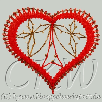 Klöppeln Baumschmuck Herzen