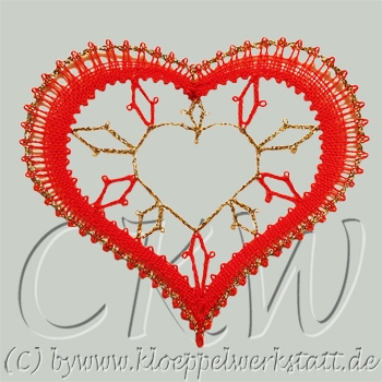 Klöppeln Baumschmuck Herzen