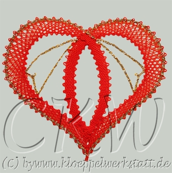 Klöppeln Baumschmuck Herzen