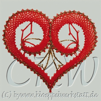 Klöppeln Baumschmuck Herzen