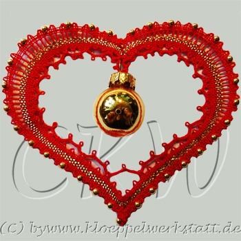 Klöppeln Baumschmuck Herzen