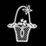 Klöppelmuster Blumenkorb