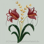 Klöppelmuster Tulpe mit Knospe