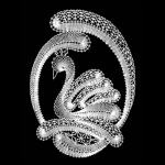 Klöppelmuster Fensterbild Schwan