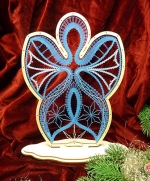 Kombi-Angebot Fensterbild Engel + Holzrahmen stehend