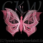 Klöppelmuster Doppelter Schmetterling