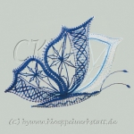 Klöppelmuster Schmetterling links (Venusgarn)