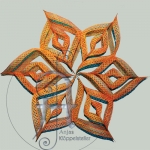 Klöppelmuster Faltstern 3 D