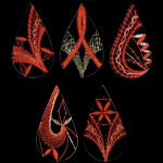 Klöppelmuster Baum|schmuck|mappe Tropfen