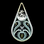 Klöppelmuster Fensterbild Tropfen